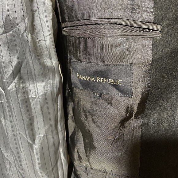 Banana Republic Mens Blazer 42L Brown Solid Wool 3-Button Sport Coat Jacket - Picture 4 of 11